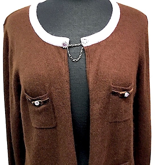 ECI Angora Jeweled Open Cardigan - Picture 2 of 8